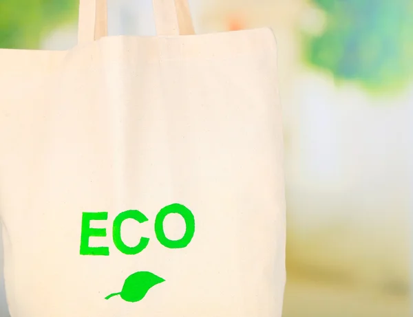 Eco bag on nature background — Stock Photo, Image