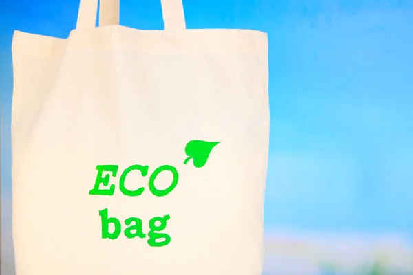 Eco bag on nature background — Stock Photo, Image