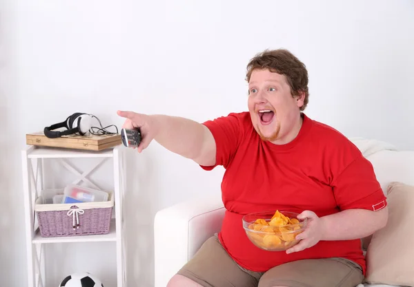 Lazy overweight male — Stock Photo, Image