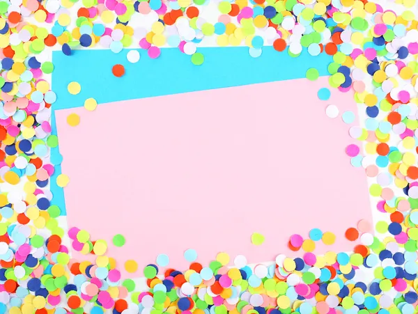 Blank paper with confetti around — Stock Photo, Image