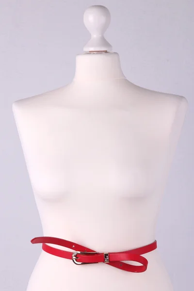 Strap on mannequin on grey background close-up — Stock Photo, Image