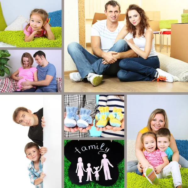 Collage di famiglia felice — Foto Stock