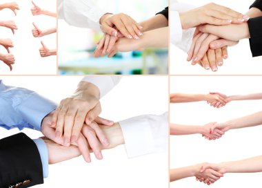 Collage of young people's hands clipart