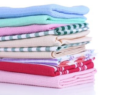 Kitchen towels isolated on white clipart
