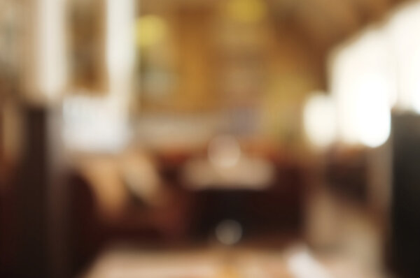 Interior of cafe, blur background