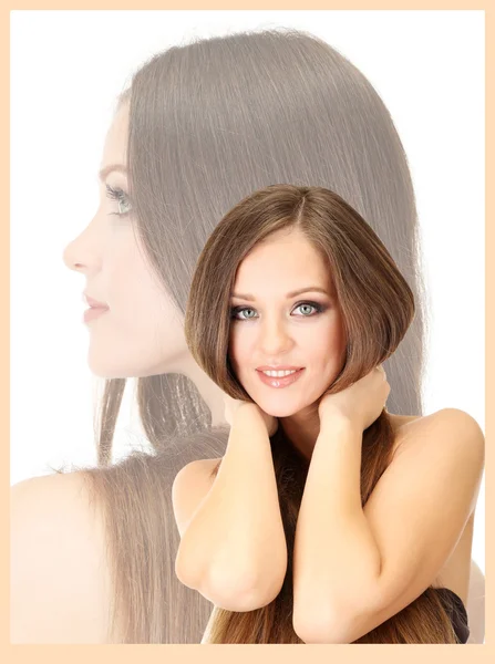 Portret piękna kobieta z długimi włosami — Zdjęcie stockowe