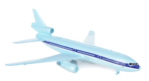 Пластиковый самолет изолирован на белом — стоковое фото