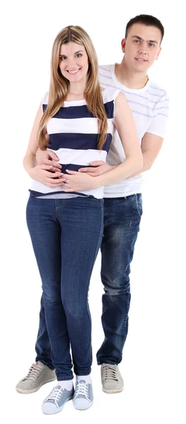 Couple aimant isolé sur blanc — Photo