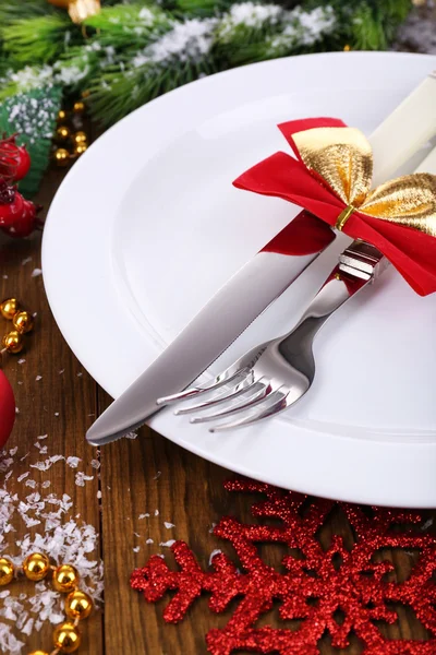 Beautiful Christmas setting close up — Stock Photo, Image