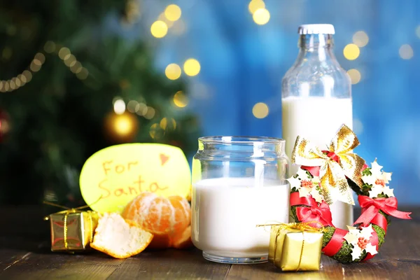 Milk for Santa. in bright background — Stock Photo, Image