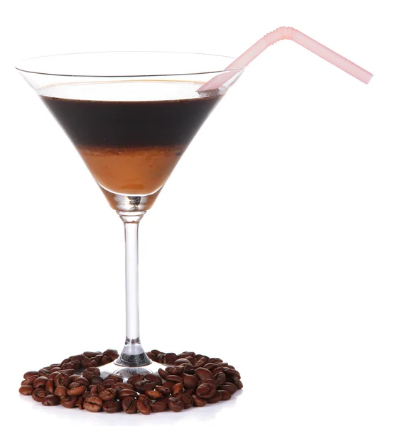 Glas leckerer Cocktail isoliert auf weiß — Stockfoto