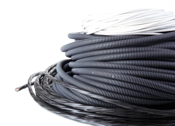 Detail kabely izolované na bílém — Stock fotografie