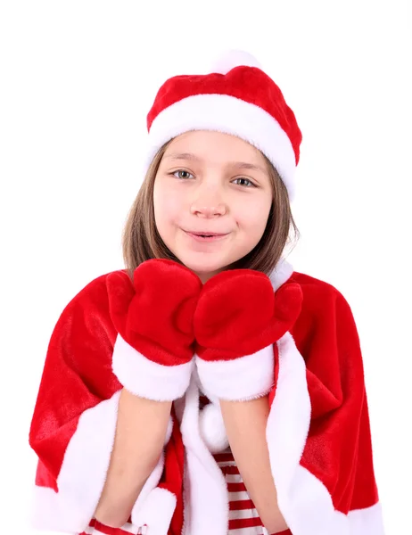 Menina em traje de Natal — Fotografia de Stock