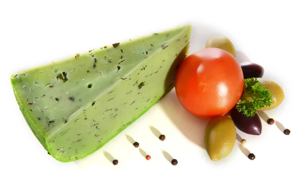 Grønt ostepesto, isolert på hvitt – stockfoto