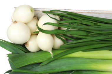 beyaz izole farklı çiğ soğan