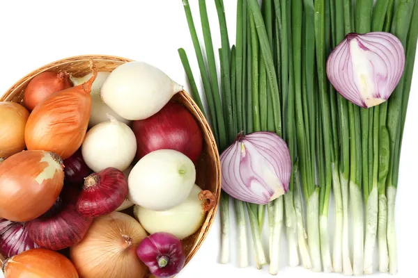 Different raw onion, close up — Stock Photo, Image