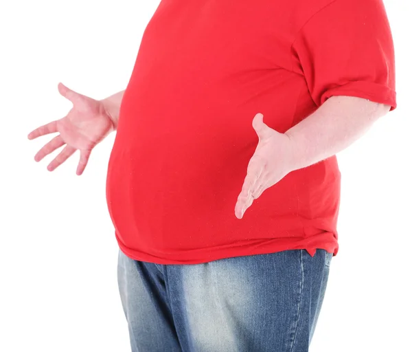 Fat man isolated on white — Stock Photo, Image