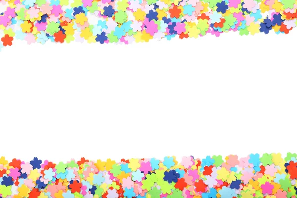 Confetti frame isolated on white — Stock Photo, Image