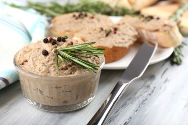 Fresh pate with bread clipart