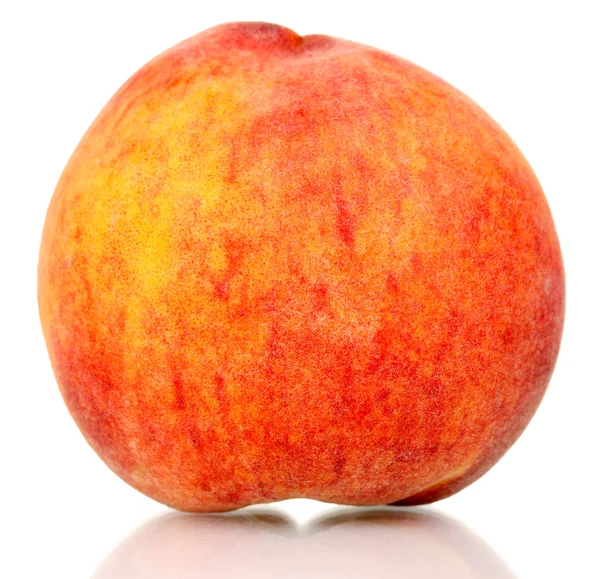 Ripe peach isolated on whit — Stock Photo, Image