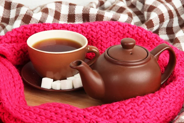 Copo e bule de chá — Fotografia de Stock
