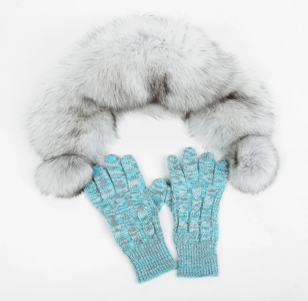 Winter cap and mittens — Stock Photo, Image