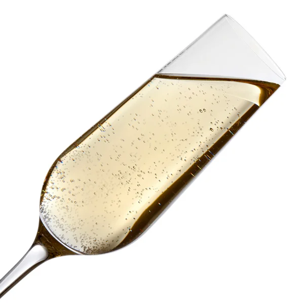 Glass of champagne, isolated on white — Stock Photo, Image