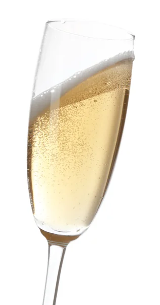 Glass of champagne, isolated on white — Stock Photo, Image