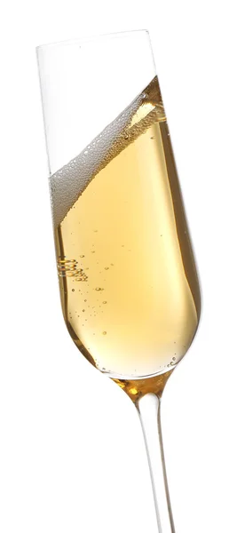 Glas champagne, geïsoleerd op wit — Stockfoto