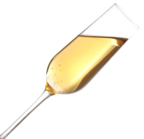 Şampanya, üzerinde beyaz izole — Stok fotoğraf