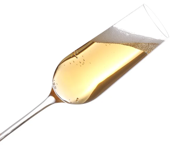 Sklenka šampaňského, izolované na bílém — Stock fotografie