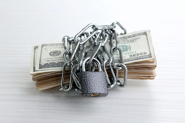 Dollars currency with lock — Stock Photo, Image