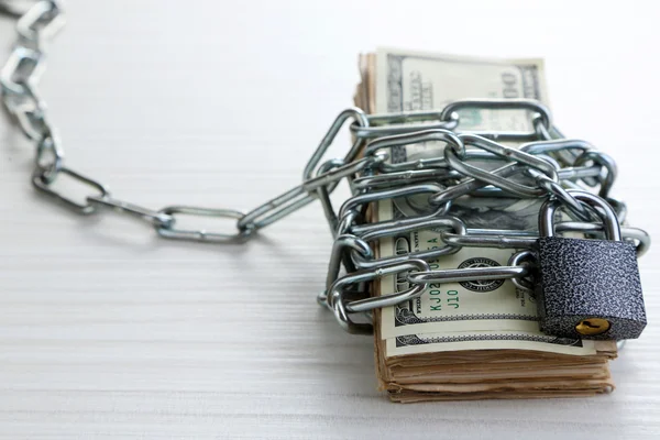 Dollars currency with lock — Stock Photo, Image
