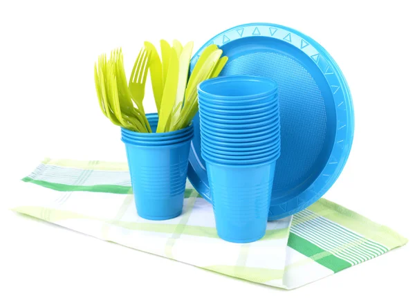 Bright plastic tableware — Stock Photo, Image