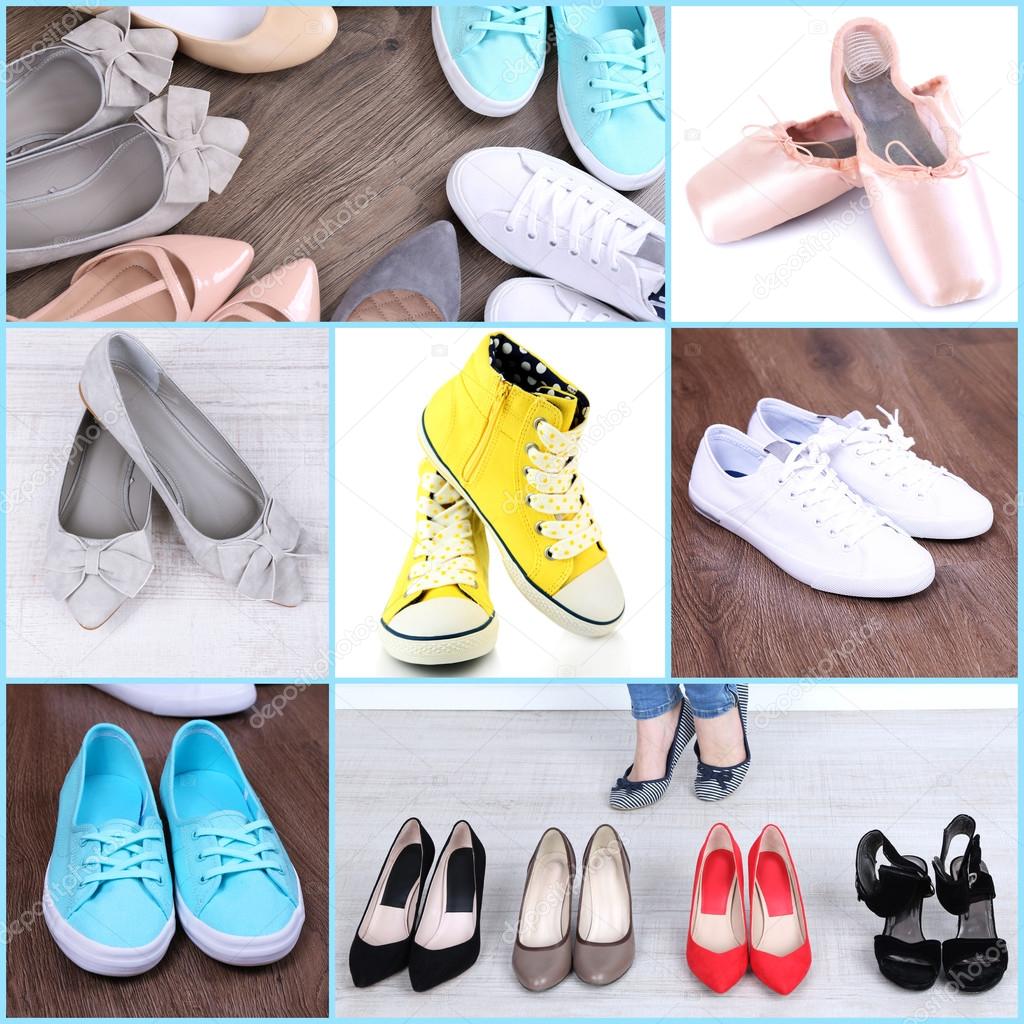 Collage of different shoes