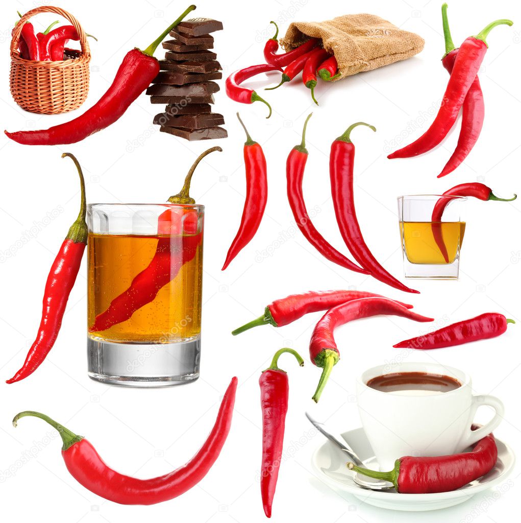 Red hot chili pepper collage