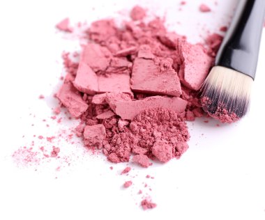 beyaz izole fırça ile ezilmiş göz farı 