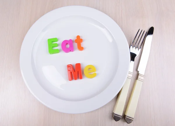 Plate with inscription — Stock Photo, Image