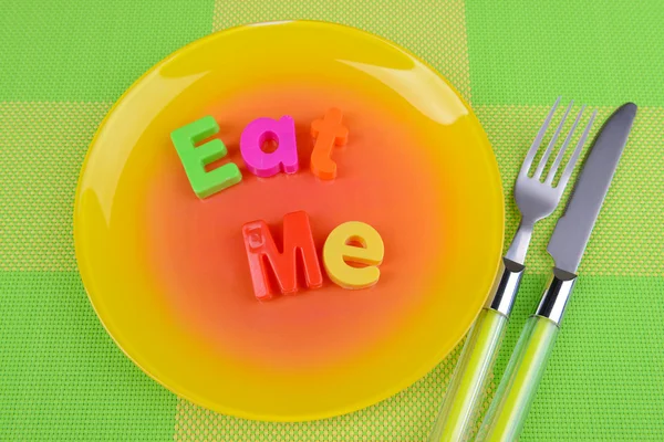 Plate with inscription — Stock Photo, Image