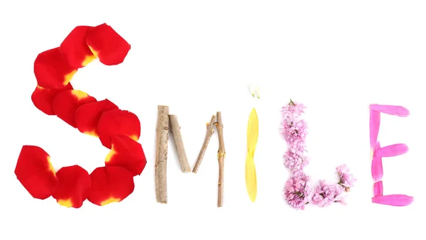 Glimlach lay-out van bloemblaadjes — Stockfoto
