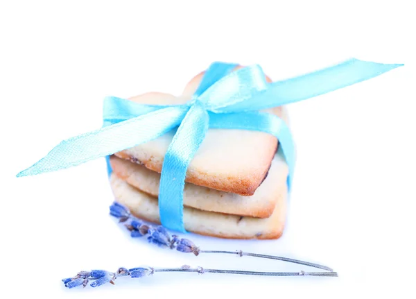 Galletas de lavanda aisladas en blanco — Foto de Stock