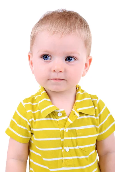 Mignon petit garçon isolé sur blanc — Photo