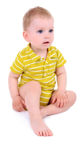 Mignon petit garçon isolé sur blanc — Photo