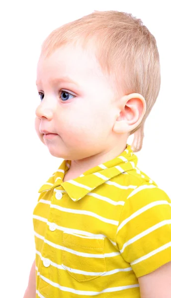 Mignon petit garçon isolé sur blanc — Photo