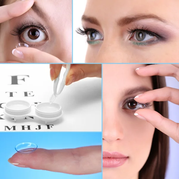 Contactlens collage — Stockfoto