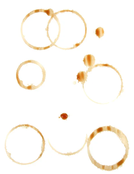 Coffee stains isolated on white — Stock Photo, Image