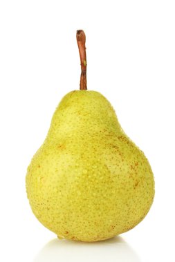 Olgun armut beyazda yalıtılmış