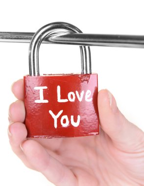 Asma kilit beyazda izole edildi