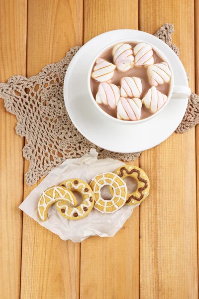 Cup of hot chocolate with marshmallows — Stock Photo, Image