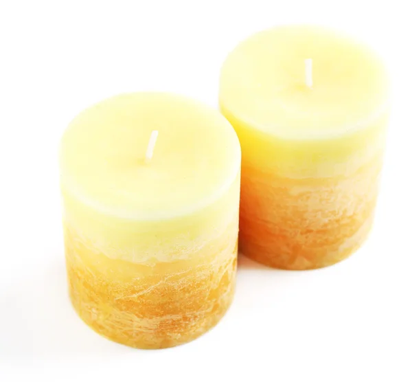 Beautiful candles, isolated on white — Stock Photo, Image